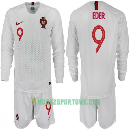 Koszulka Portugalia EDER 9 Dziecięcy Mistrzostwa Świata 2018 Wyjazdowe Stroje Piłkarskie Długi Rękaw